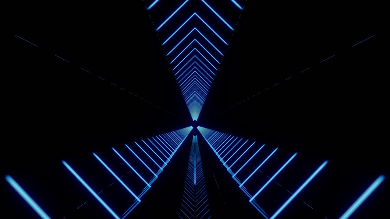 fondo abstracto de neón azul. rayos láser en movimiento. diseño de movimiento generado por computadora. líneas brillantes animadas