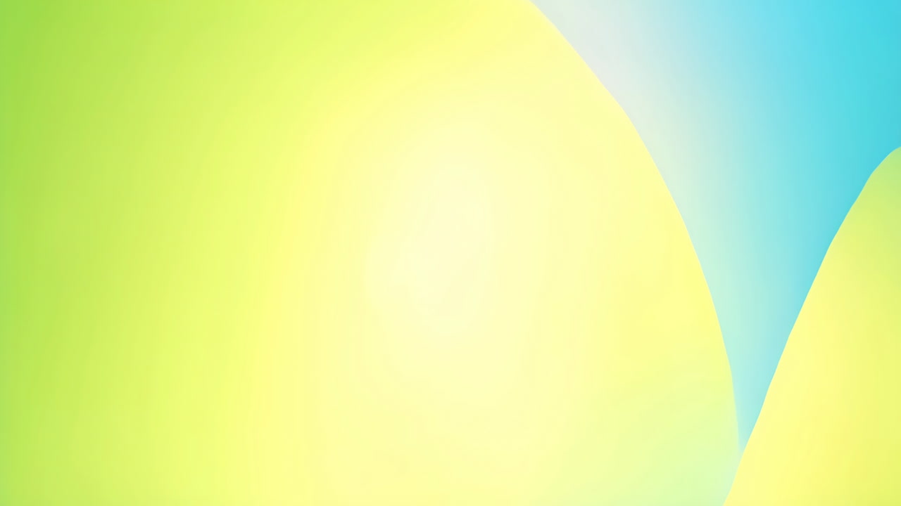 Abstract shapes and light effects animation with yellow and green gradients