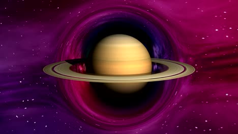 saturn in curved space