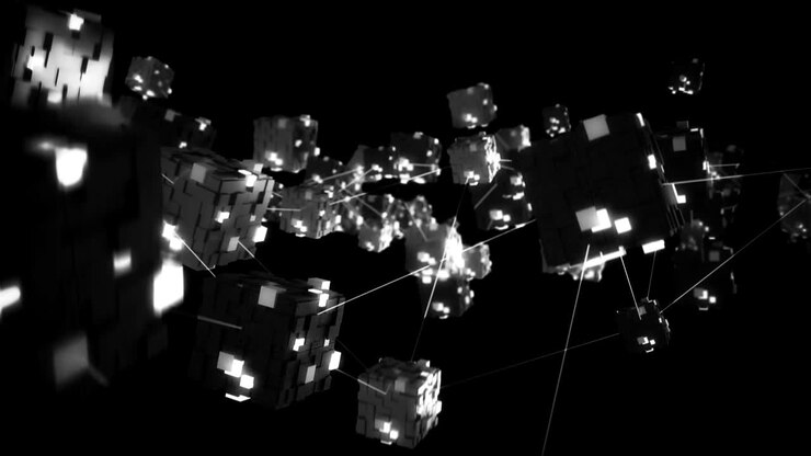 Concetto Astratto di Blockchain 4K.