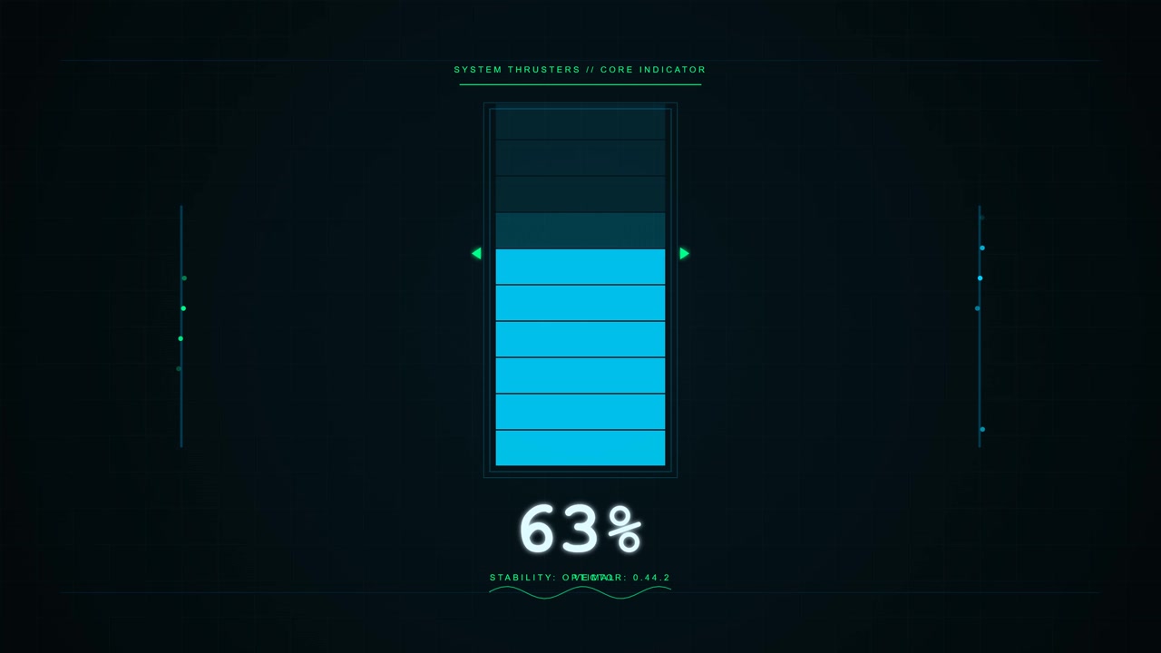 Futuristic Digital System Thruster Core Indicator Loading Interface