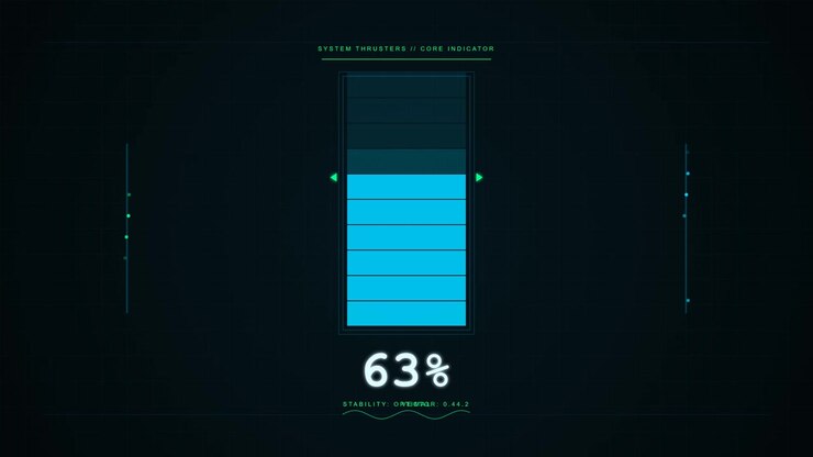 Futuristic Digital System Thruster Core Indicator Loading Interface