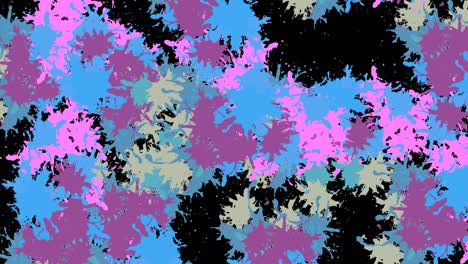animación de salpicaduras multicolores de pintura sobre un fondo negro