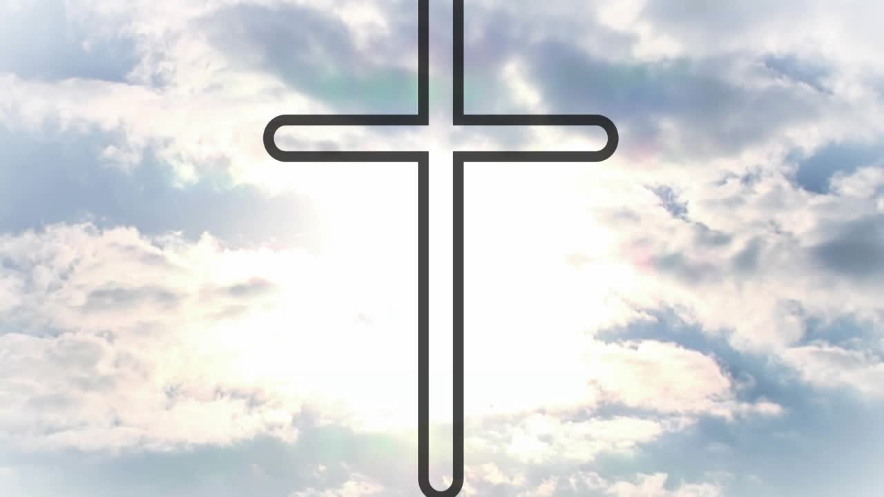 Cross overlay staying centered while clouds drifting over sun, making halo, flare, softening light