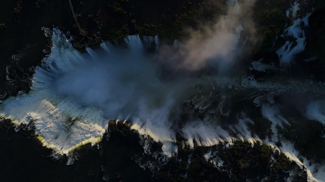 detail of the Devil's Throat at Iguazu Falls