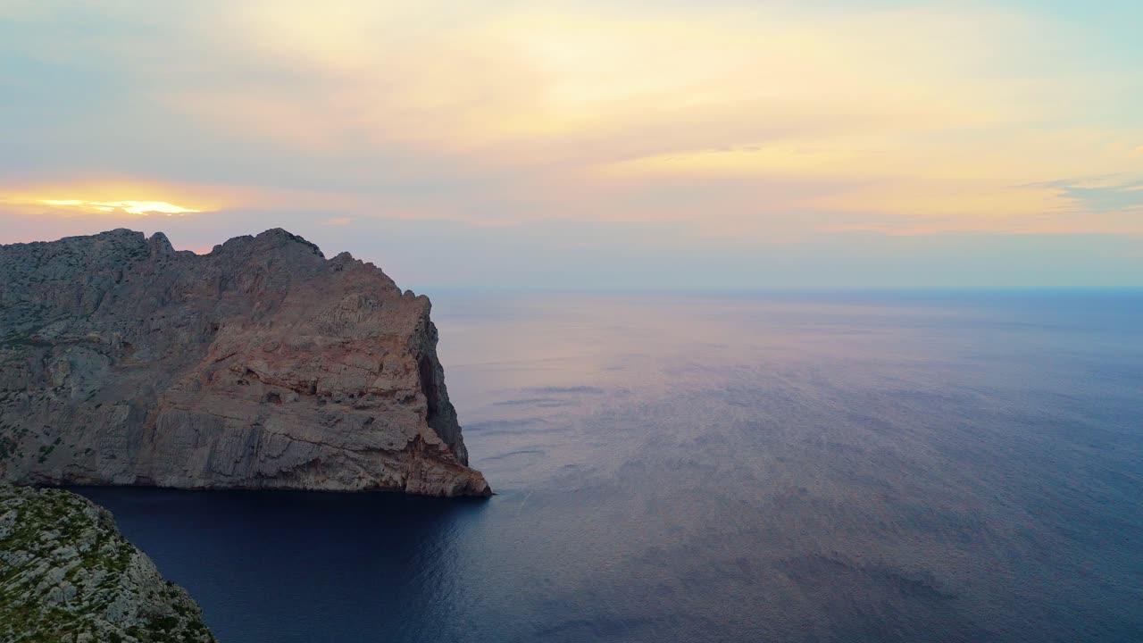 Sunrise scene, rugged beauty, idyllic island viewpoint, limestone cliffs