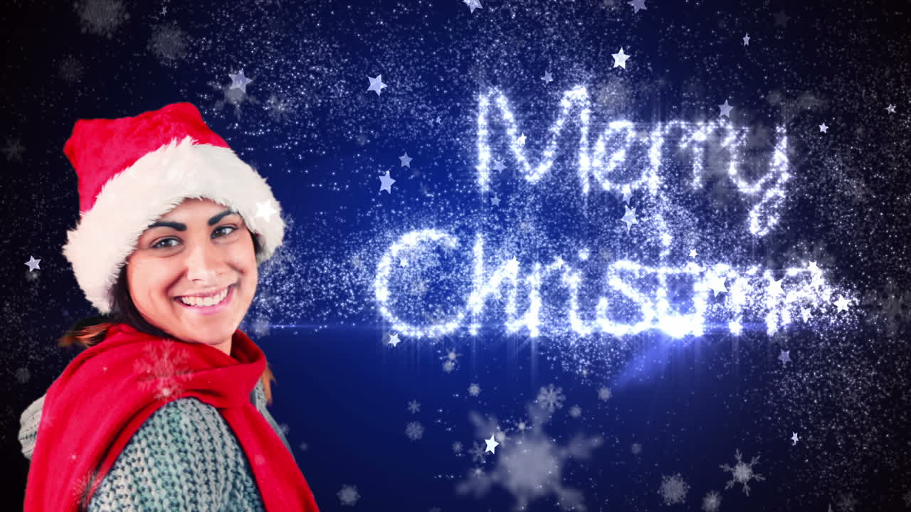 축제의 갈색은 마법의 크리스마스 인사를 불어