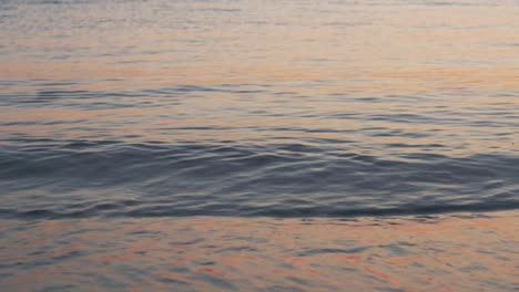 Gently-rolling,-rippling-water-surfuce-in-evening-light,-close-up-of-calm-ocean,-sea-surface,-background,-sunset