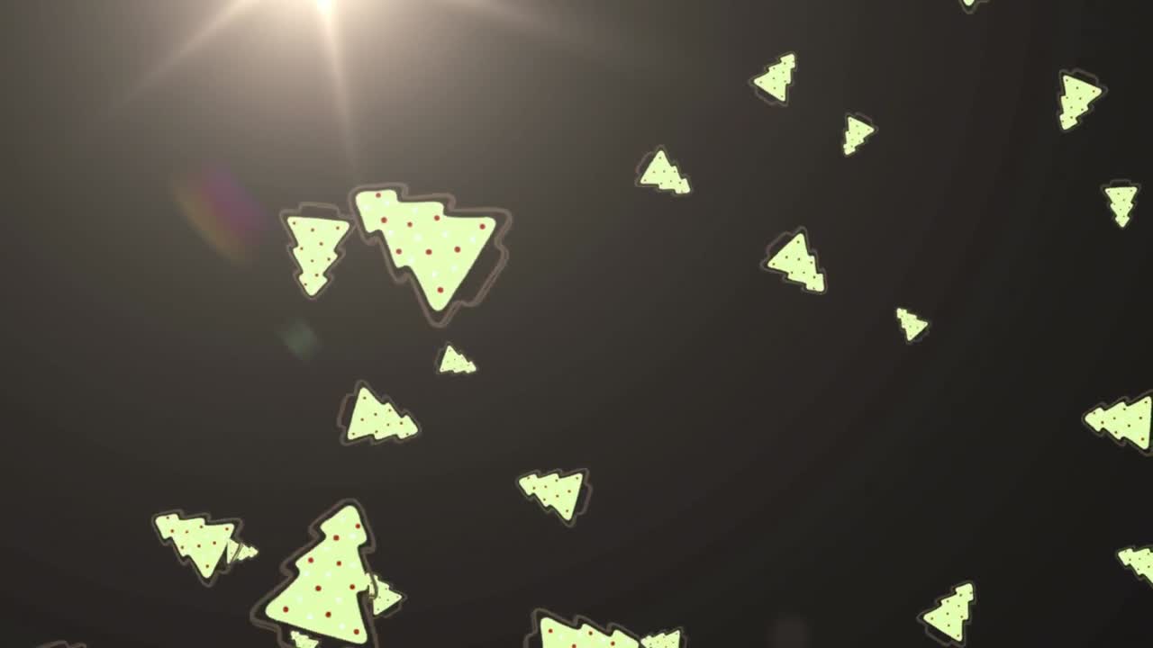 animación de navidad y fuegos artificiales sobre un fondo oscuro