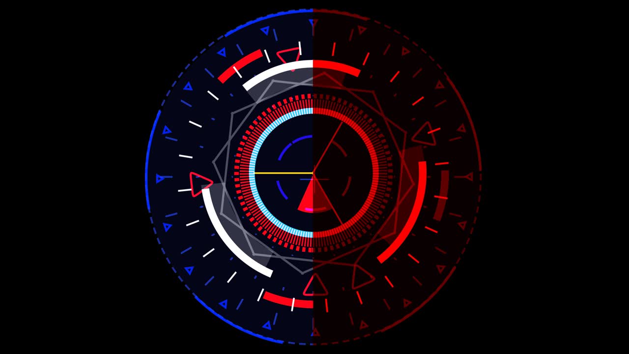 monitor medidor digital ciclo radar fuera desvanecimiento cinco anillo electrónico tono rojo a la derecha