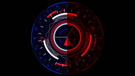 monitor medidor digital ciclo radar fuera desvanecimiento cinco anillo electrónico tono rojo a la derecha