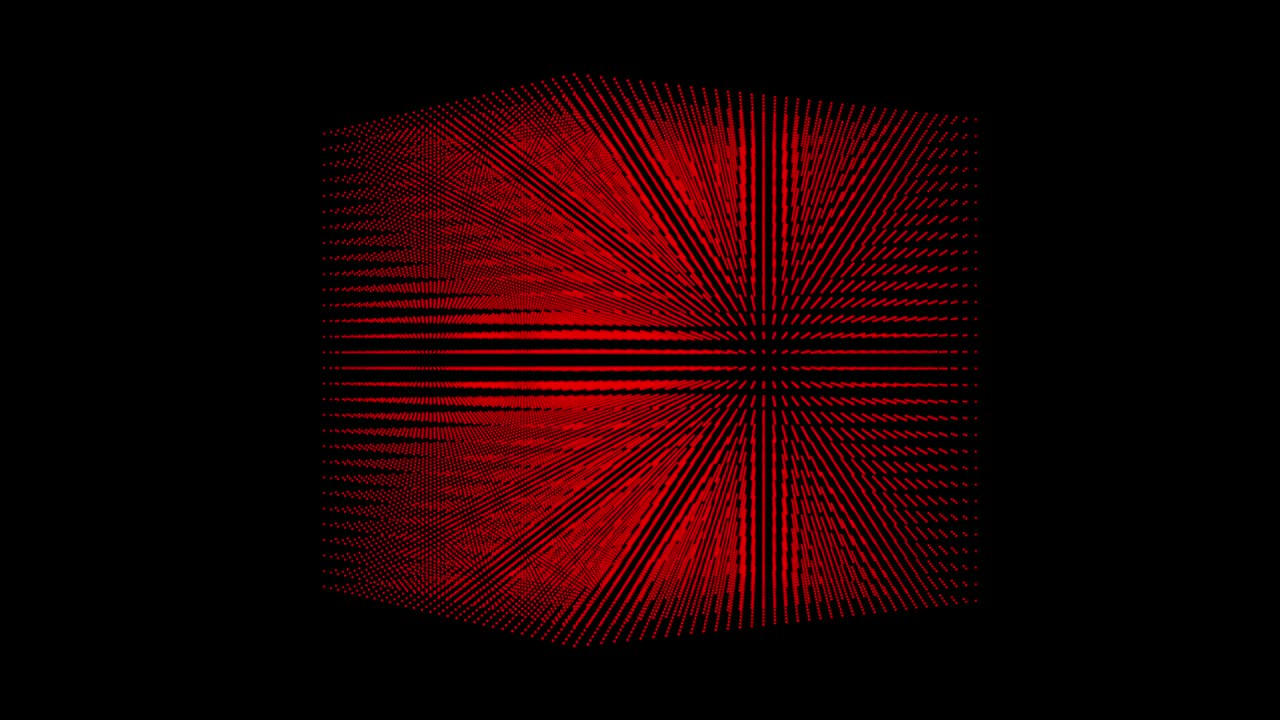 Abstract design of a red cube. Intersecting lines and points. Seamless animation