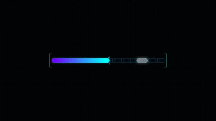 Digital Loading Bar Progress Animation with Gradient Glow