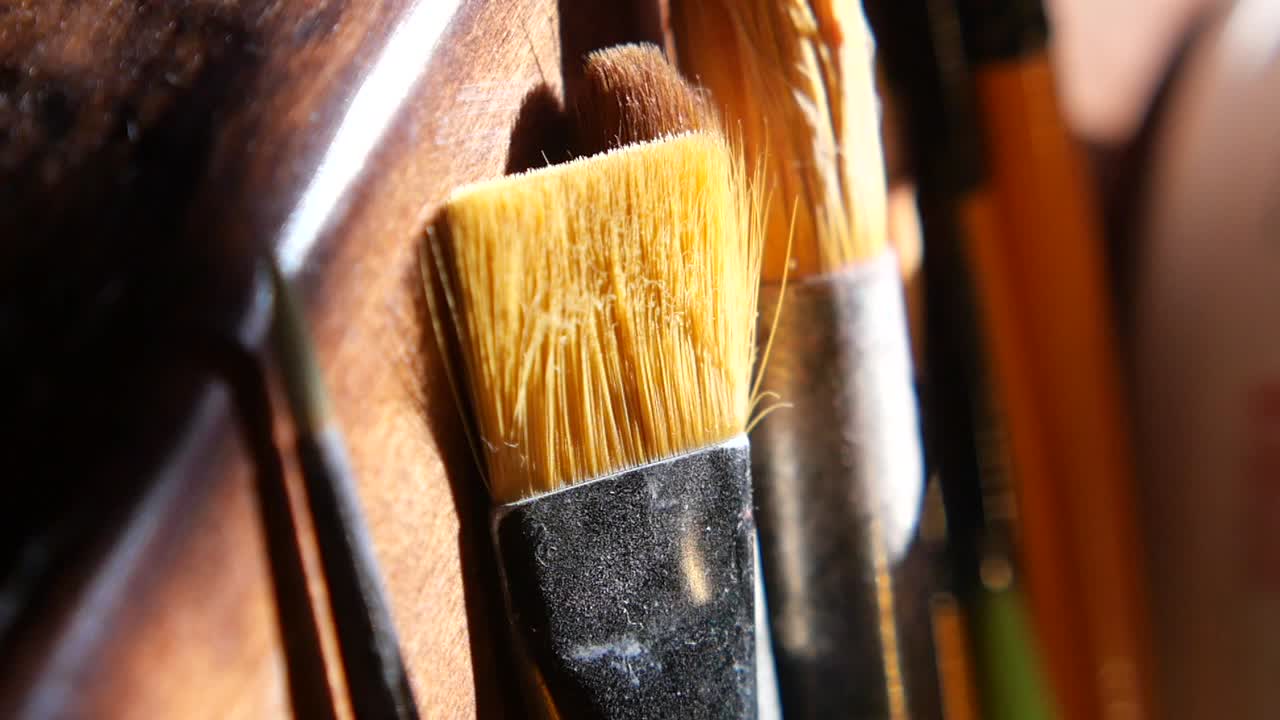 페인트 브러쉬의 클로즈업