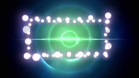 animación de la decoración de navidad luces de hadas con espacio de copia sobre círculos verdes