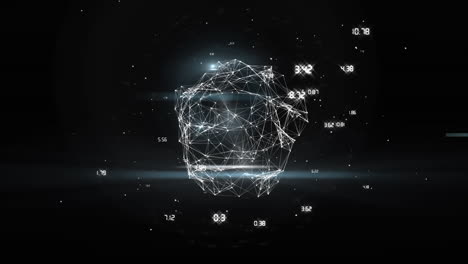 анимация обработки данных по всему миру с соединениями и темным фоном