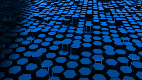 blue digital looped hexagon background