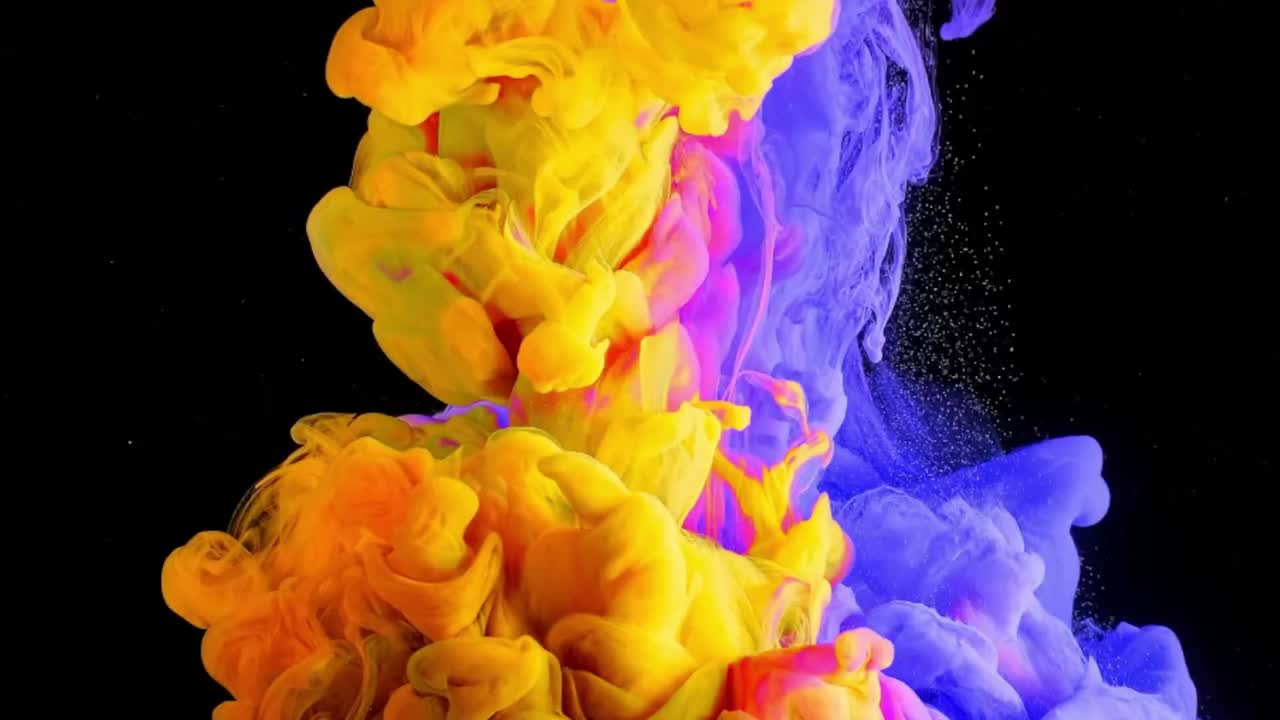 color púrpura, rosa y amarillo mezclándose uniformemente