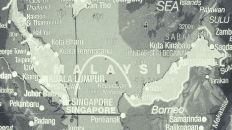 greyscale map of southeast asia highlighting malaysia