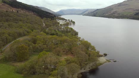 aerial view of loch earn in perth and kinross, scotland