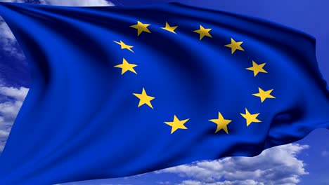flag of the european union (looping, alpha channel)