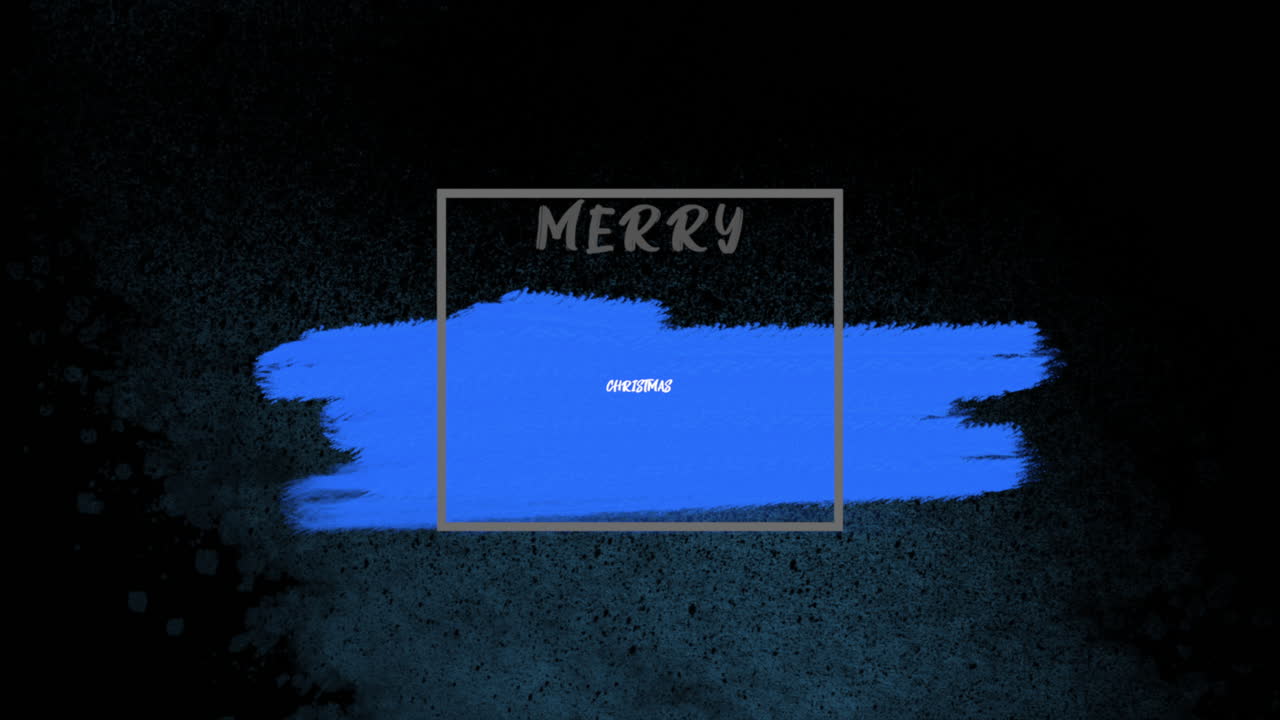 검은 배경에 파란색 브러시로 메리 크리스마스