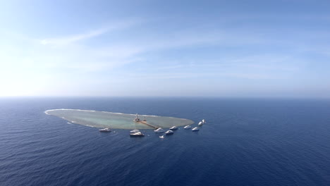 aerial drone shot for the daedalus reef lies 180km south of brother islands