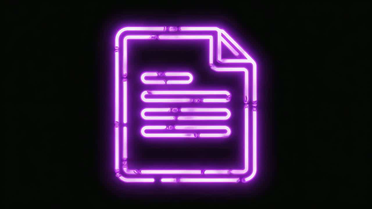 Neon document icon