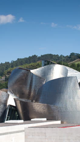 barcelona - spain - june 12 2024 : view of the guggenheim museum in bilbao, spain in vertical