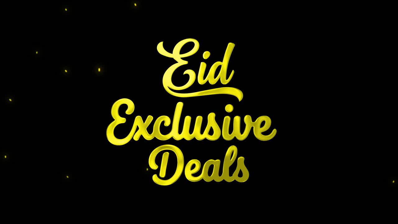Golden Eid Exclusive Deals Text Animation with Particles