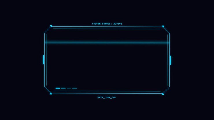 Futuristic Digital Interface Frame with Scanning Line Animation