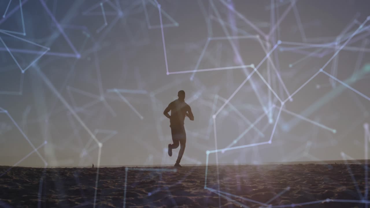 animación de la red de conexiones sobre el hombre arruinado