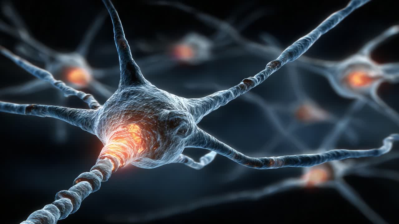 A Stunning Visual Representation of Neurons and Synaptic Connections, Illustrating the Complex Interactions Within the Nervous System at a Microscopic Level