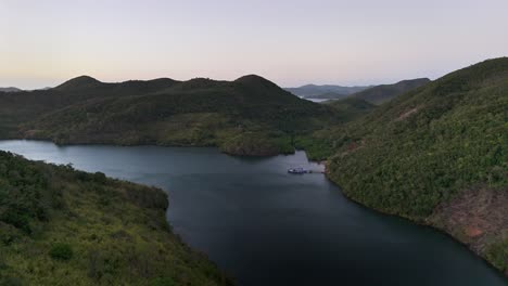 drone shot of sitio coring, a beautiful bay in western culion island, philippines