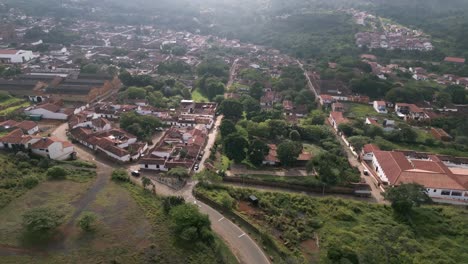 aerial view of barichara little colonial town in santander department of colombia