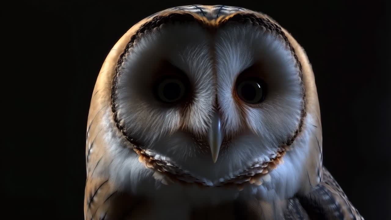Close-up Portrait of a Barn Owl