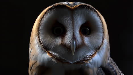 close-up portrait of a barn owl
