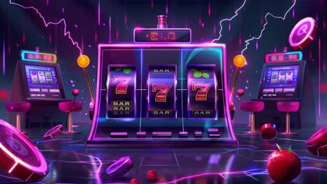 neon retro slot machine