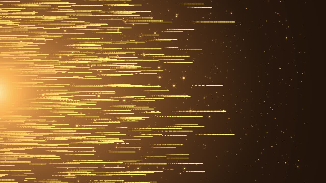 추상적인 배경은 금빛 반이는 상, 먼지 선은 루프 배경입니다.