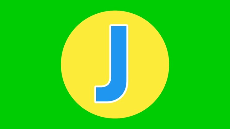 Alphabet J Capital letter Animation Motion graphics on Green Screen