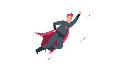 flat 2d superhero flying animation