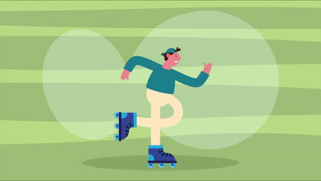 male athlete practicing skate animation