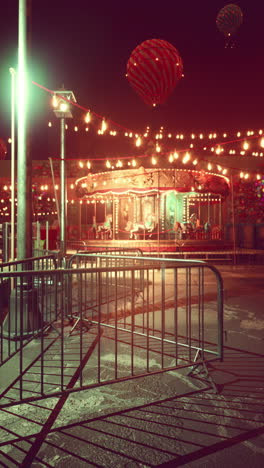 a vintage carousel at night