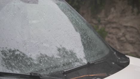 rainy day car windshield
