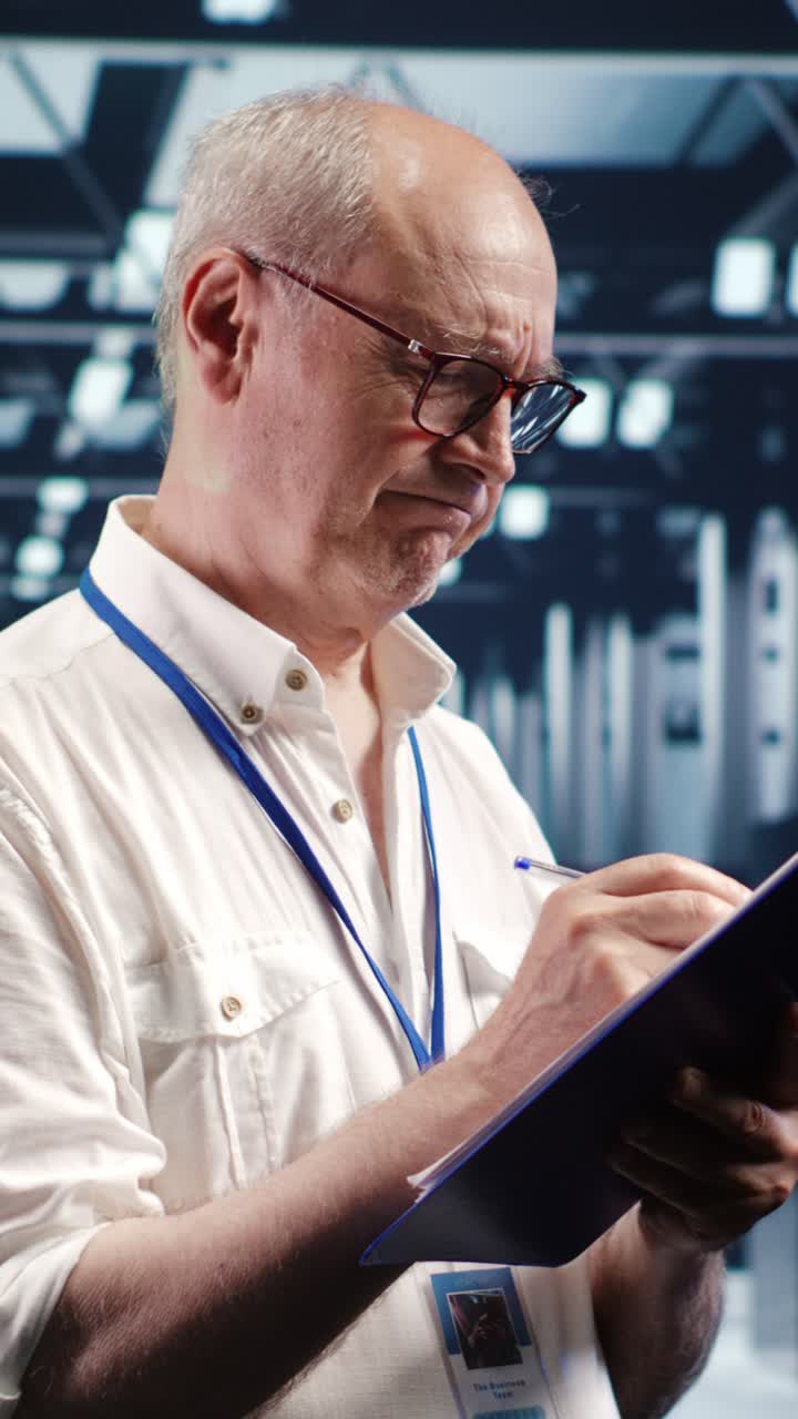Vertikal ingeniør krydstjekker serverkomponenter