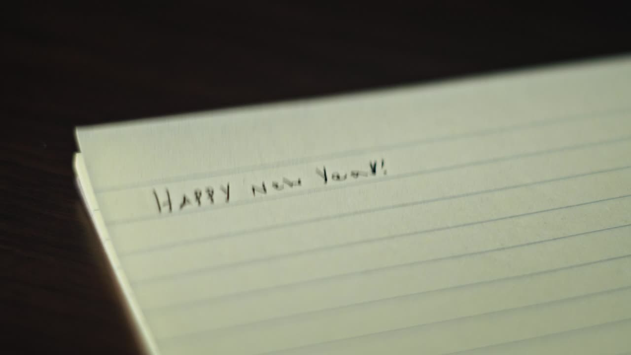 노란색 줄이 그어진 종이 페이지가 60fps 슬로우 모션으로 뒤집힙니다.