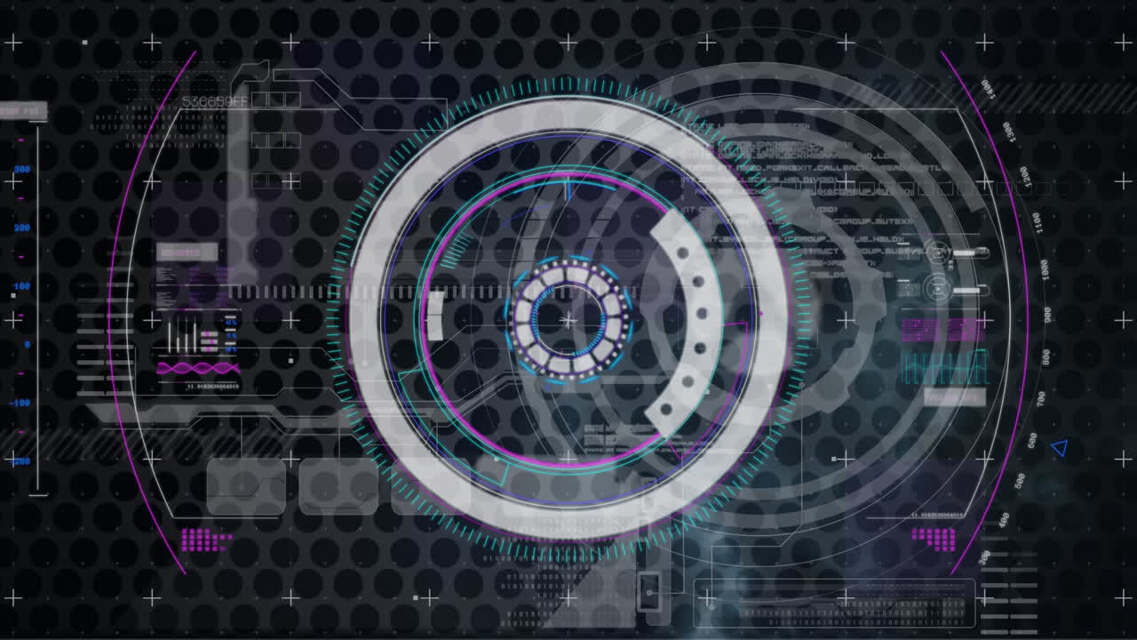animación de escaneos y procesamiento de datos sobre una malla de hexágonos