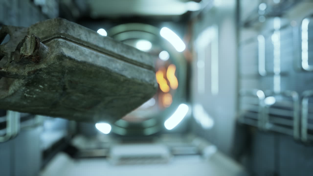 오래된 국제 우주 정거장에서 떠다니는 연료 통