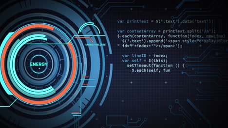 animación del alcance, placa de circuitos, procesamiento de datos en la red