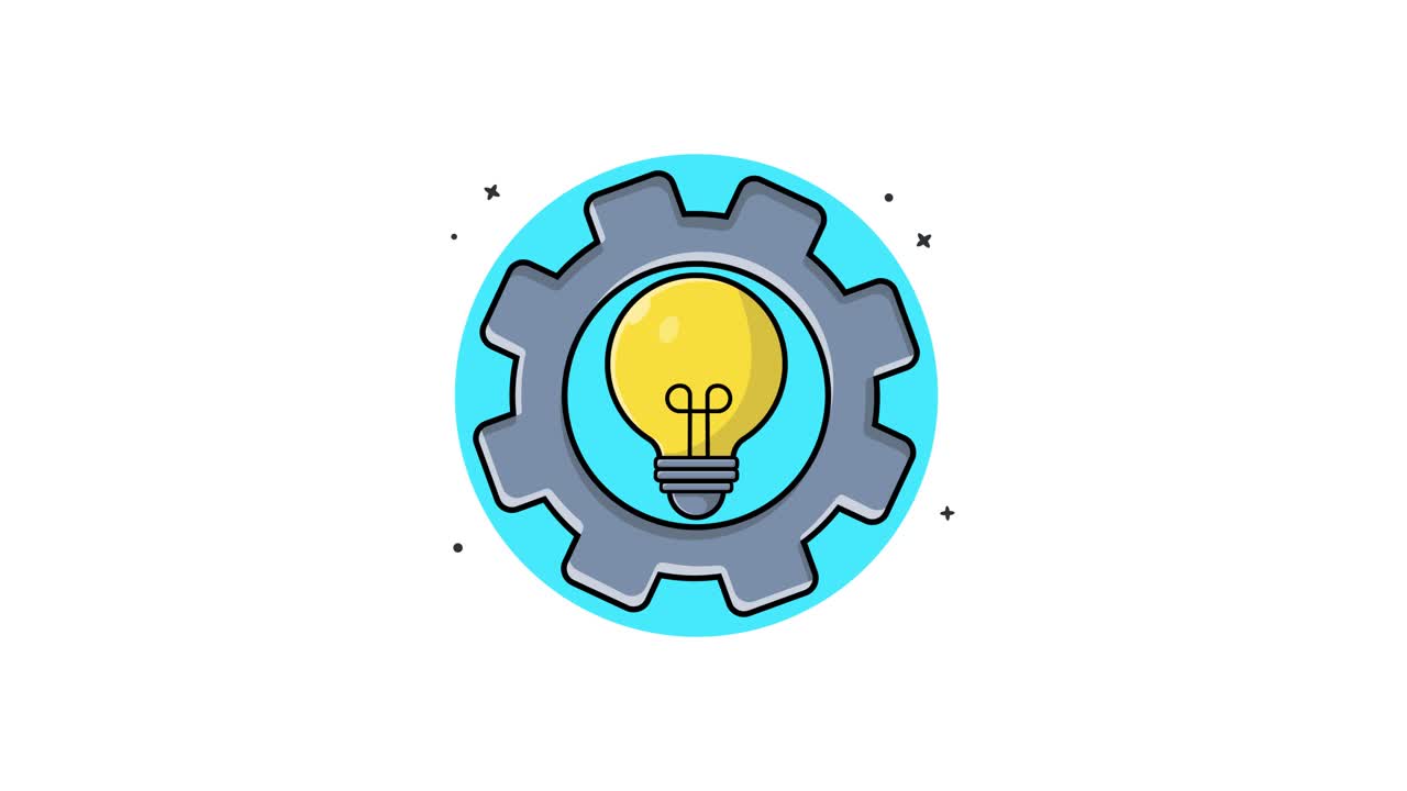 Animated Lightbulb and Rotating Gear Icon